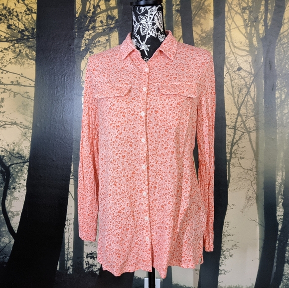 Pink and Coral Lands' End Blouse